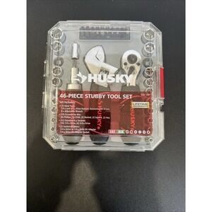 Husky 46-Piece Stubby Tool Set Ratchet Wrench Screwdriver Sockets SAE MM 532 135